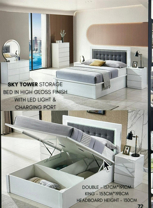 bed in high gloss finish